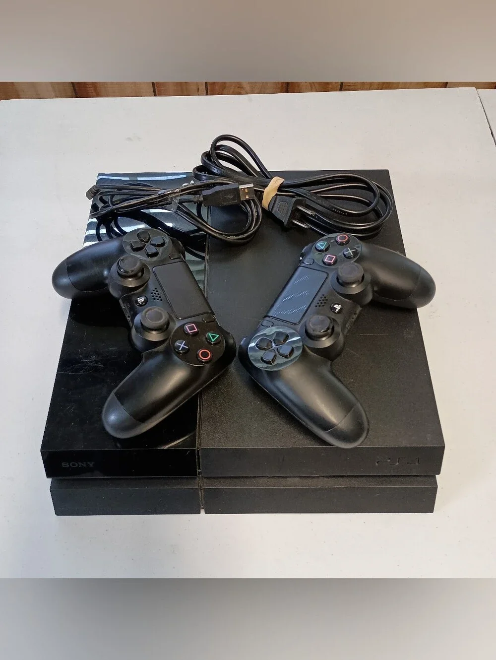 Sony Playstation 4 Bundle 500GB Black PS4 Slim Console Two Wireless Controllers